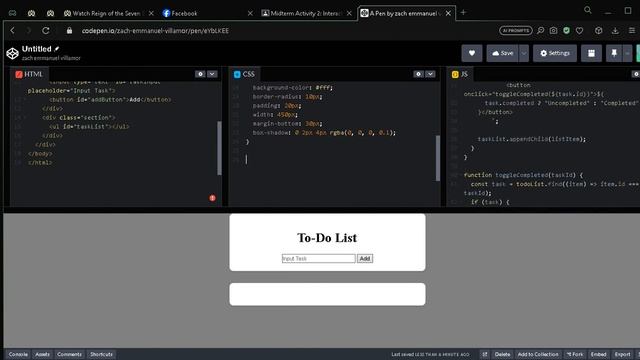 Midterm Activity 2: Interactive To-Do List смотреть онлайн