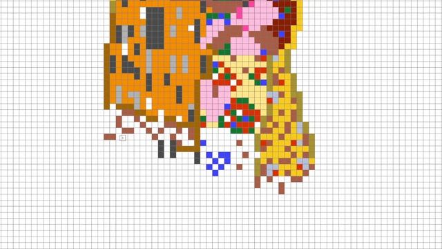 Как Нарисовать Картину Густава Климта Поцелуй По Клеточкам | Liebespaar | #pixelart