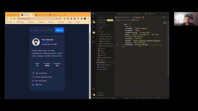 GitHub user search app - ReactJS смотреть онлайн