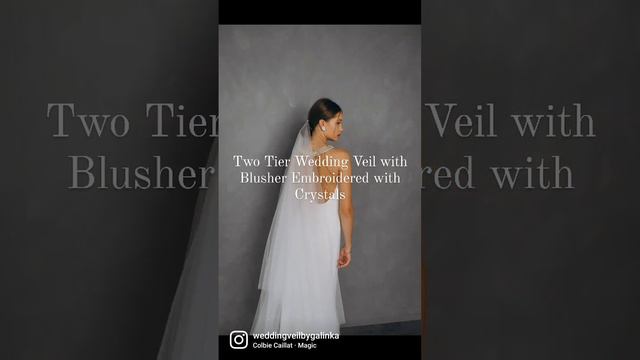 Two Tier Wedding Veil with Blusher Embroidered with Crystals смотреть онлайн