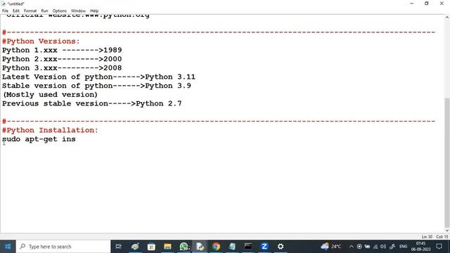 PYTHON tutorials || Demo - 3 || by Mr. Vijay On 06-09-2023 @7AM IST смотреть онлайн