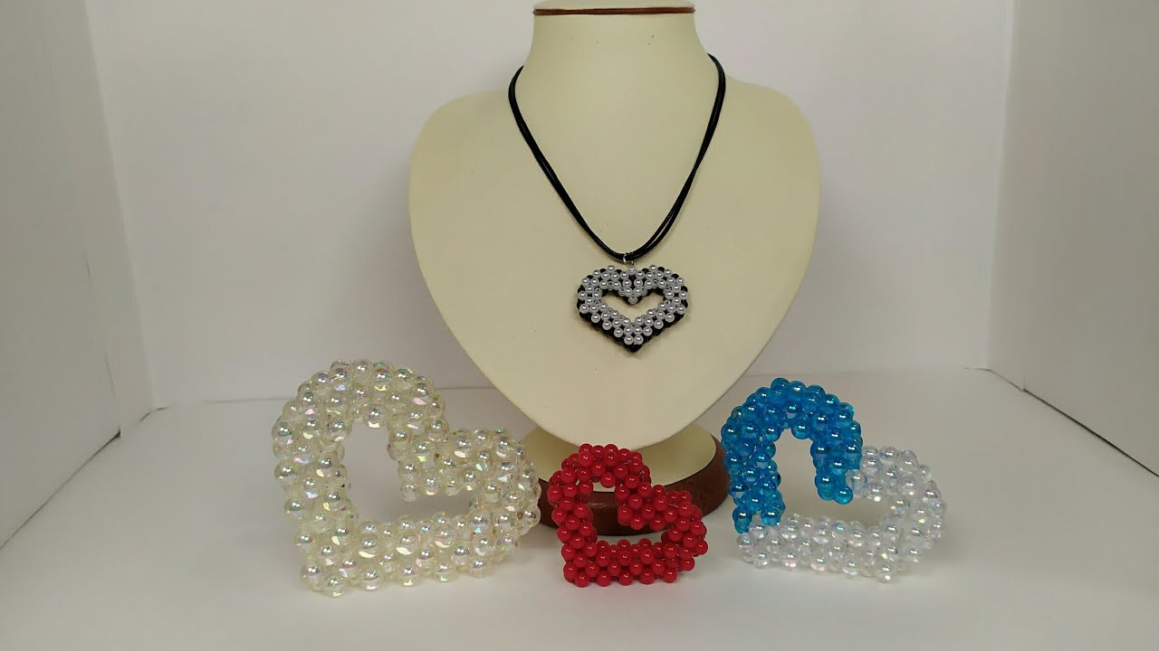 Украшения из бисера.2 часть. Подвеска, браслет, брелок, сувенир. Сердце. Мастер класс. Пошаговый МК. смотреть онлайн