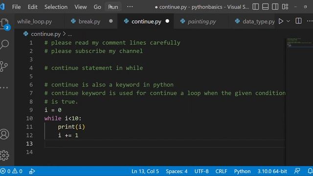 continue statement in python| loops in python | python for beginners смотреть онлайн