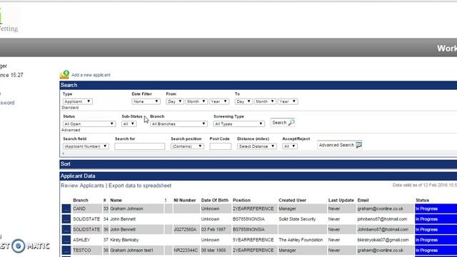 Candidate Vetting Client Online Search Area Tutorial смотреть онлайн