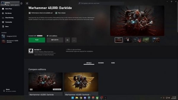 Warhammer 40,000 Darktide Error code 4001 Fix for Xbox Gamepass PC