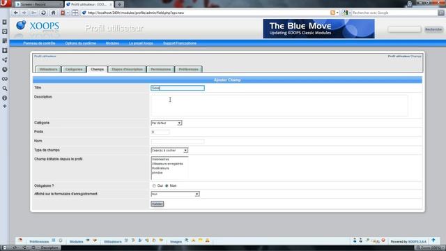 Astuce Xoops : Ajout catégorie et champs dans le module Profile et son formulaire d'enregistrement смотреть онлайн