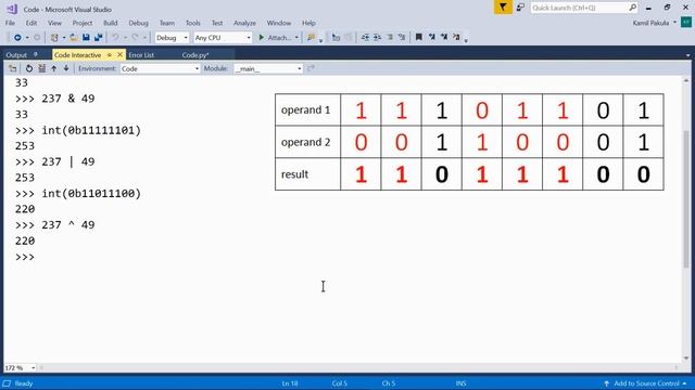 Bitwise Operators in Python смотреть онлайн