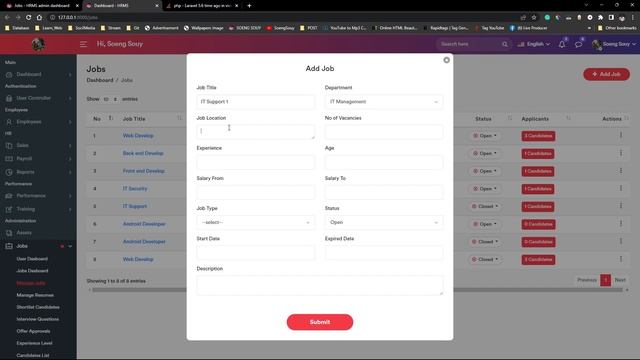 How to display 1 day ago in post jobs Laravel 9 HR | System Management смотреть онлайн