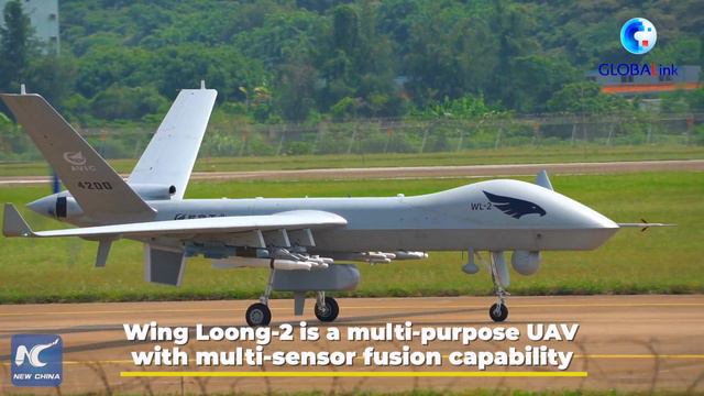 GLOBALink | China's unmanned aerial vehicle Wing Loong-2 performs flight at Airshow China 2021 смотреть онлайн