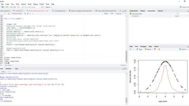 Bias and MSE for a KERNEL DENSITY ESTIMATOR IN R смотреть онлайн