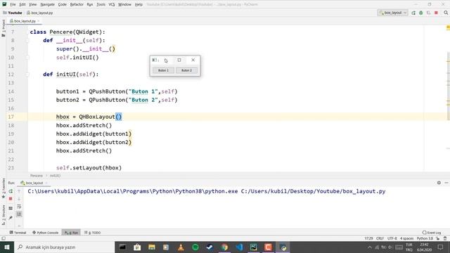 PyQt5 Dersleri 4- QVBoxLayout ve QHBoxLayout смотреть онлайн