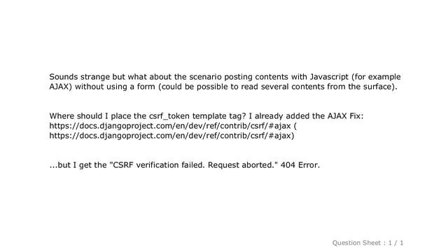 jQuery : Django CSRF Token without forms смотреть онлайн