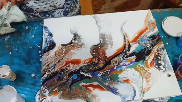 50 Картина жидким акрилом Техника Bloom, смахивание в Акриловой заливке Флюид Арт смотреть онлайн