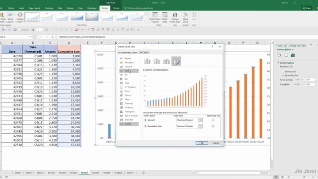 How to add cumulative sum to your chart | Excel Charting Tutorial смотреть онлайн