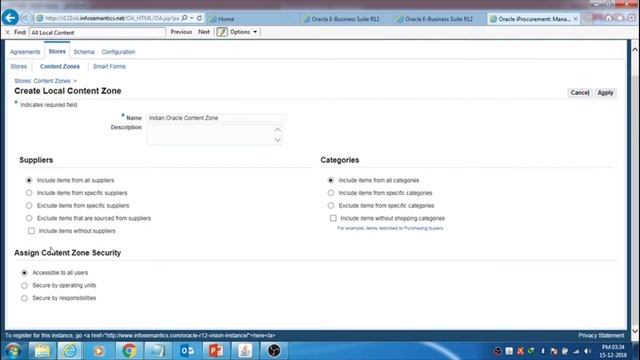 Oracle iProcurement Content zones and shopping categories смотреть онлайн