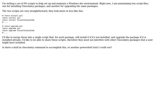 How can I upgrade a Chocolatey package if it's already installed, and install it if it isn't? смотреть онлайн