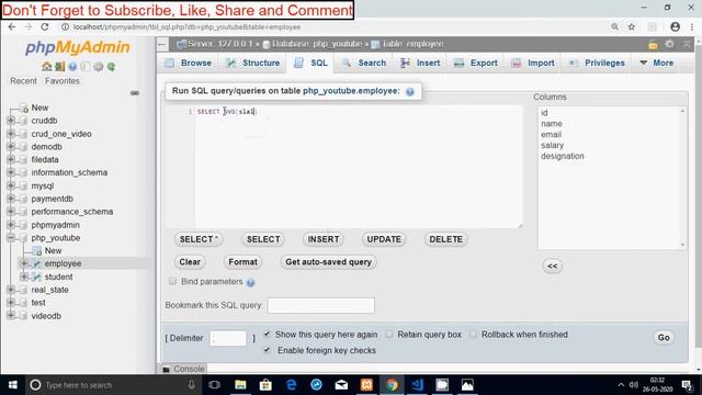 PHP | MYSQL MIN, MAX, AVG Aggregate function With Example In HINDI смотреть онлайн