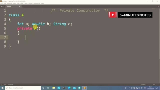 what is private constructor in java | 5 Minutes Notes смотреть онлайн