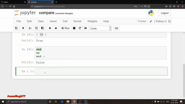 1.10 Comparison Operators in Python | Hindi Tutorial смотреть онлайн