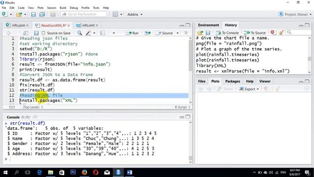 Reading JSON & XML File in R смотреть онлайн