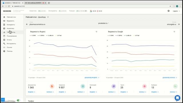Интерфейс SEOWORK смотреть онлайн