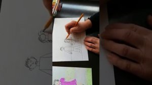 Рисование "как я с папой и мамой иду домой из детского сада.