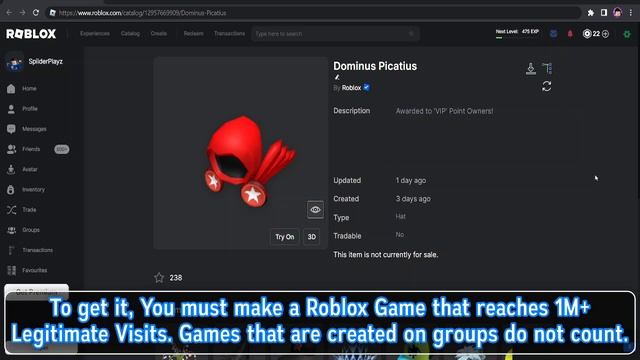 (EVENT) HOW TO GET THE DOMINUS PICATIUS [ROBLOX] смотреть онлайн
