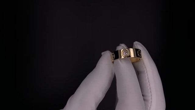 Обручальное кольцо из желтого золота в стиле Cartier с бриллиантом. смотреть онлайн