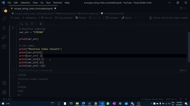 13. Escape Characters | String Indexing | String Immutable Nature - Python смотреть онлайн