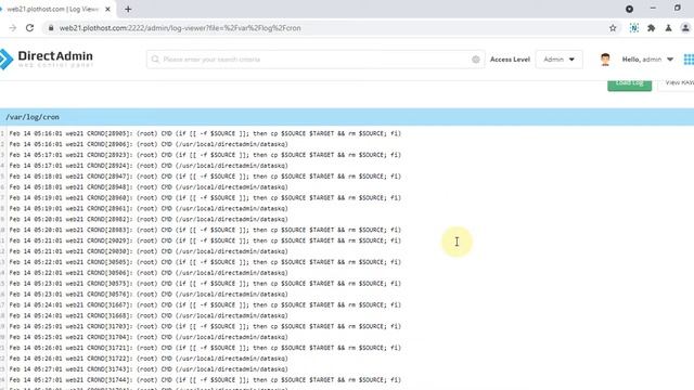 DirectAdmin Log Viewer смотреть онлайн
