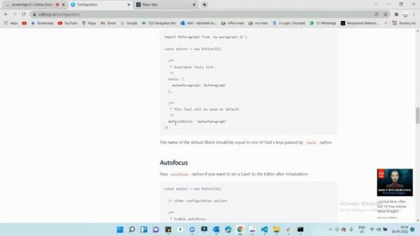 Editor.Js Configuration and installation | Tutorial-1 | HTML Page Editor |