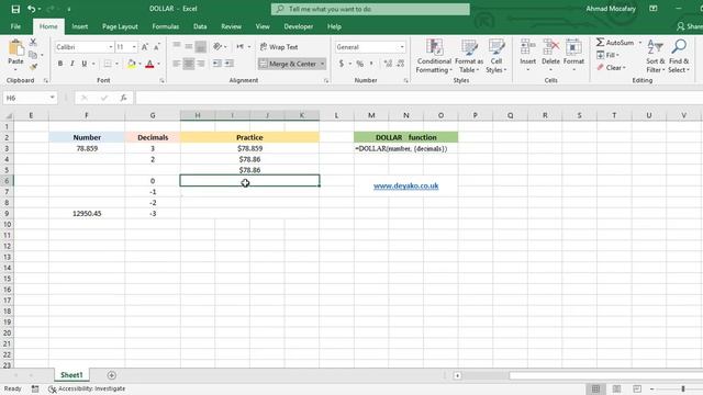 DOLLAR formula in Excel смотреть онлайн