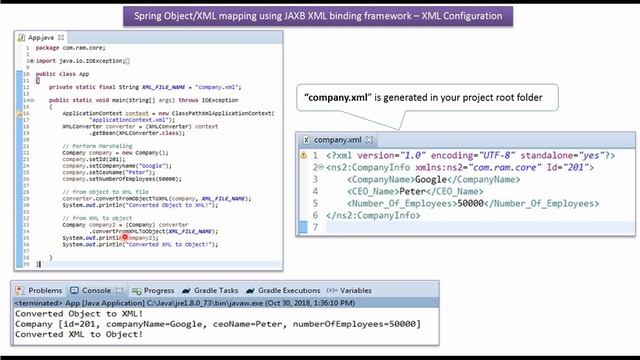 XML Marshalling and UnMarshalling using Spring and JAXB XML binding framework - XML Config смотреть онлайн