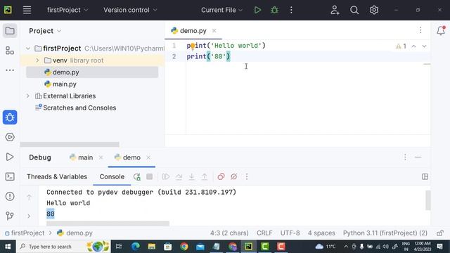 First Project on Python Using Print Function | Hello World Program | Python Tutorial смотреть онлайн