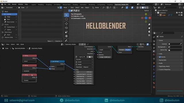 TEXT (String) NODES BlENDER 3.X - GEOMETRY NODE | Beginner Complete Tutorial смотреть онлайн