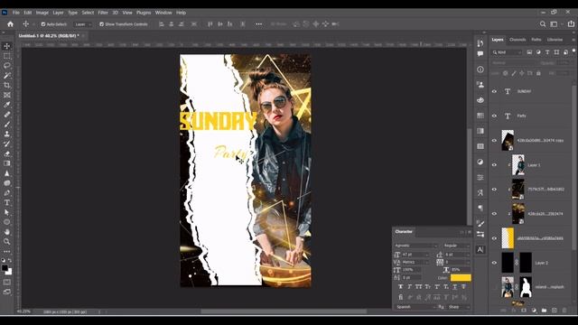 Sunday Night Party Flyer or Poster Design In Photoshop cc 2022 смотреть онлайн