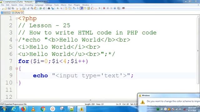 Write HTML code in PHP | Lesson - 25 | PHP in hindi смотреть онлайн
