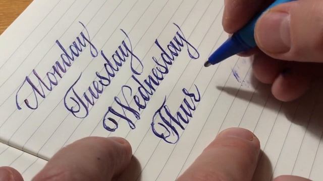 How to write the names of the days of the week in calligraphic handwriting. Каллиграфия ручкой. смотреть онлайн