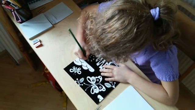 Семейное дерево на английском. Рисование в бархатных картинках