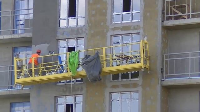 Мокрый фасад: работа со строительной люльки смотреть онлайн