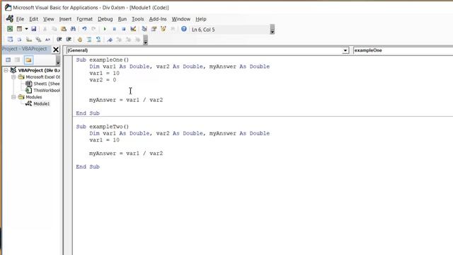 VBA Errors - Run time error 11 - Division by zero смотреть онлайн