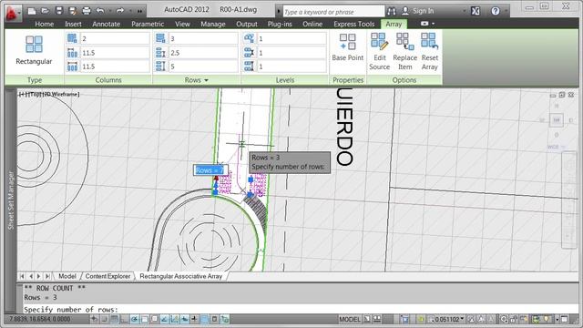 AutoCAD 2012 - Rectangular Array смотреть онлайн