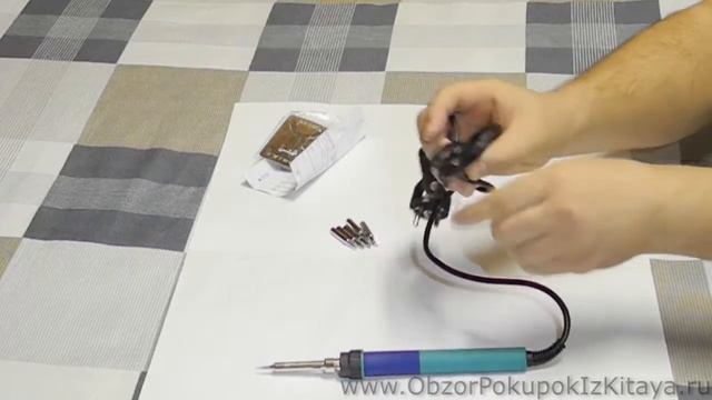 Паяльник с регулятором температуры. Распаковка покупок из Китая 2017. смотреть онлайн