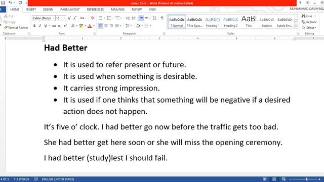Correct form of verb use of had better, Past perfect continuous смотреть онлайн