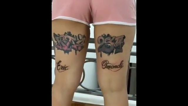 FORMER EBRU TV PRESENTER DANA DE GRAZIA TATTOOS ERIC OMONDI'S NAME ON HER THIGH смотреть онлайн