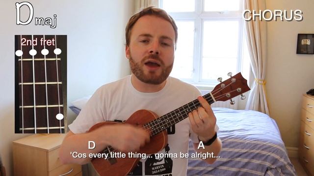 Three Little Birds - Bob Marley (Reggae Ukulele Tutorial) смотреть онлайн