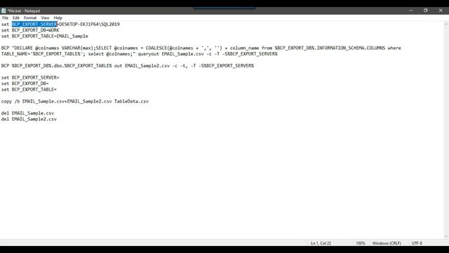 137 Export data to csv file with header using bcp command смотреть онлайн