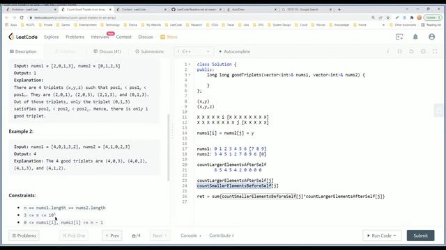 【每日一题】LeetCode 2179. Count Good Triplets in an Array смотреть онлайн