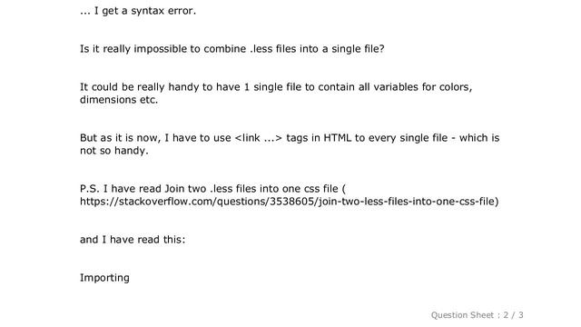 CSS : Why can't I import .less files into a single .less file? смотреть онлайн