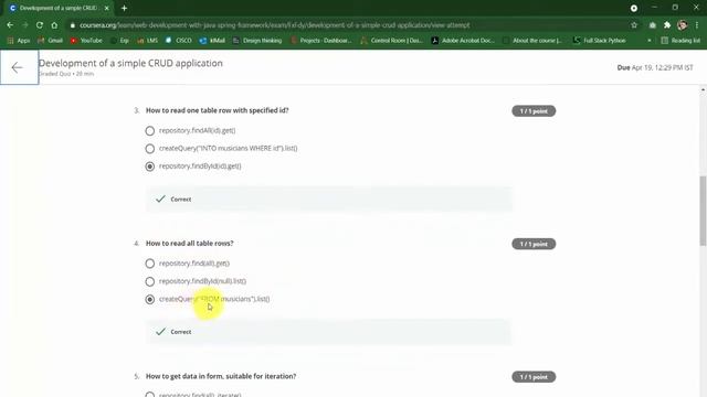 Web Development with Java Spring Framework week4 Development of a simple CRUD application quizanswe смотреть онлайн